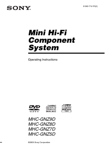 Handleiding Sony MHC-GNZ9D Stereoset