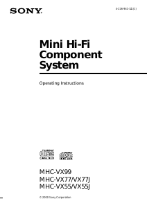 Manual Sony MHC-VX55J Stereo-set