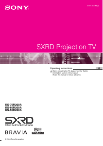 Manual Sony KS-50R200A Television