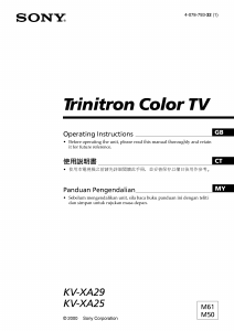 Handleiding Sony KV-XA29M61 Televisie