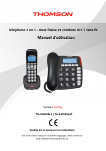 Manual de uso Thomson TH-540DRWHT Teléfono