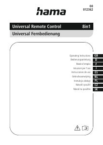 Manuale Hama 00012362 Universal 8in1 Telecomando