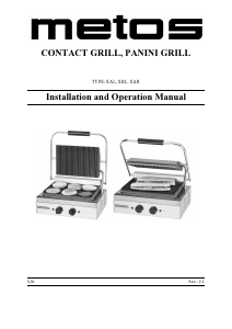 Handleiding Metos XAL Contactgrill