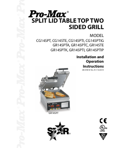Manual Star CG14SPT Pro-Max Contact Grill
