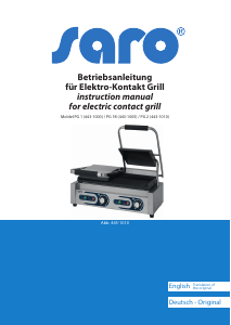 Bedienungsanleitung Saro PG 1B Kontaktgrill