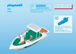 Manual Playmobil set 6981 Leisure Equipa de Mergulho com Barco