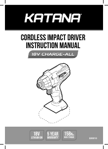 Manual Katana 220010 Screw Driver