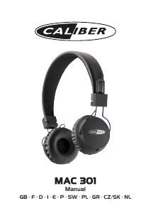 Handleiding Caliber MAC301 Koptelefoon