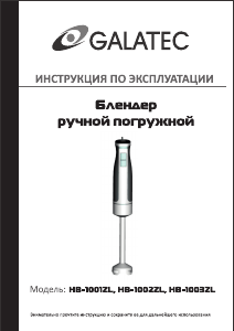 Руководство Galatec HB-1002ZL Ручной блендер