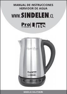 Manual de uso Sindelen HA-3750DIN Hervidor