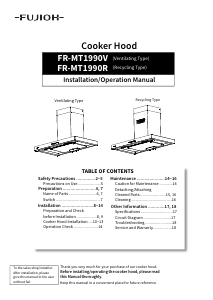 Handleiding Fujioh FR-MT1990V Afzuigkap