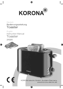 Bruksanvisning Korona 21020 Brödrost