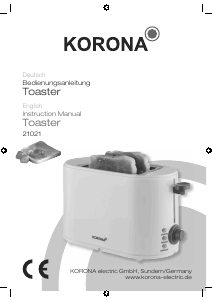 Bruksanvisning Korona 21021 Brödrost