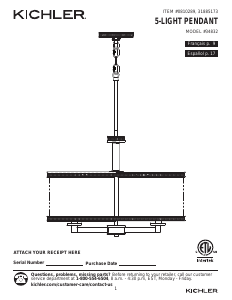 Handleiding Kichler 34832 Angelica Lamp