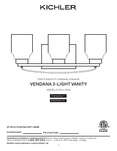 Mode d’emploi Kichler 37524 Vendana Lampe