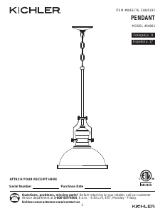 Handleiding Kichler 34864 Large Lamp