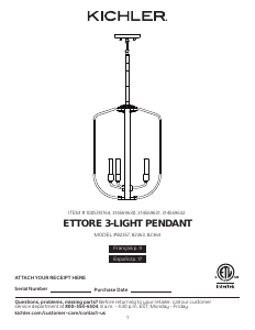 Handleiding Kichler 82357 Ettore Lamp