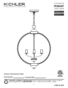 Handleiding Kichler 82296 Clove Lamp