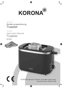 Bruksanvisning Korona 21112 Brödrost