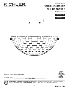 Handleiding Kichler 38227 Opalina Lamp