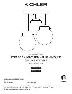 Handleiding Kichler 38248 Strabo Lamp