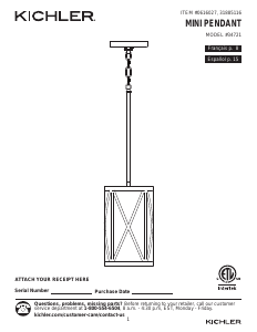 Handleiding Kichler 34721 Edenbrook Lamp