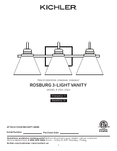 Manual de uso Kichler 37525 Rosburg Lámpara