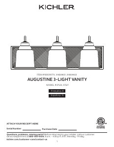 Handleiding Kichler 37523 Augustine Lamp