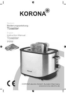 Bruksanvisning Korona 21252 Brödrost