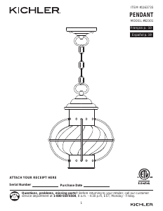 Handleiding Kichler 82301 Watchgrove Lamp