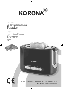 Bruksanvisning Korona 21502 Brödrost