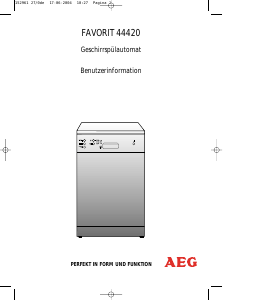 Bedienungsanleitung AEG F44420 Geschirrspüler