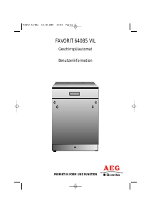 Bedienungsanleitung AEG-Electrolux F64085VIL Geschirrspüler
