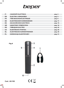 Manual de uso Beper AV.100 Sacacorchos
