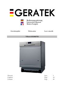 Mode d’emploi Geratek Villach EGS6071S Lave-vaisselle