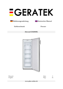 Bedienungsanleitung Geratek Alesund GS2010IL Gefrierschrank