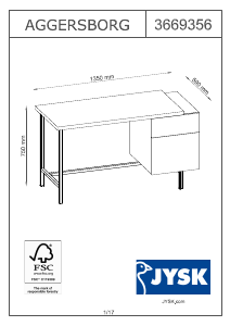 Manuál JYSK Aggersborg (135x75x59) Stůl