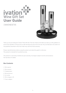 Manual Ivation IVAWINESET05 Corkscrew