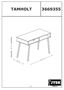 Manuál JYSK Tamholt (100x77x50) Stůl