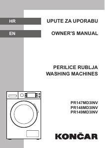 Priručnik Končar PR149MD3INV Stroj za pranje rublja