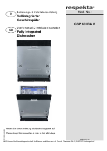 Manual Respekta GSP 60 IBA V Dishwasher