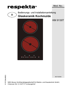 Bedienungsanleitung Respekta KM 9130T Kochfeld