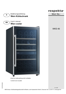 Bedienungsanleitung Respekta WKS49 Weinklimaschrank