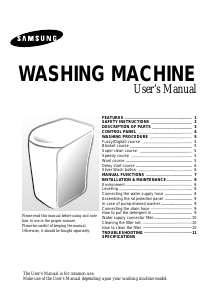 Manual Samsung WA82HA Washing Machine