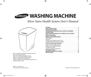 Manual Samsung WA13QACIC Washing Machine