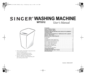 Handleiding Singer WT5312 Wasmachine