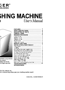 Handleiding Singer WT5380 Wasmachine