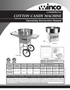 Manual Winco CCM-28M Cotton Candy Machine