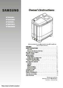Manual Samsung WT85R4200RR/TL Washing Machine