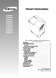 Manual Samsung WT9201EG/XTL Washing Machine